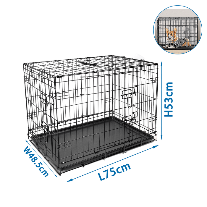 Dog Crate Jaula Transportadora Metálica M – 75 x 48,5 x 53 cm