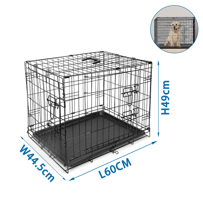 Dog Crate Jaula Transportadora Metálica S – 60 x 44 x 49,5 cm