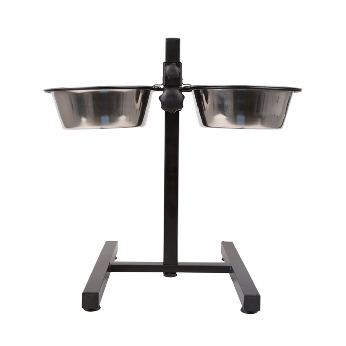 Comedouro Bebedouro Elevado Duplo Ajustável 2 x 4 L – Conforto e Eficiência para Cães e Gatos