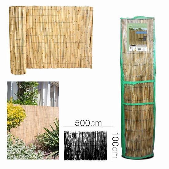 Cerca Natural de Rolo de Ocultação de Luz de Vime 100x500 cm – Privacidade e Estilo para o Seu Jardim