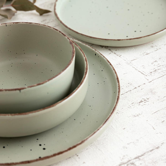 Conjunto de Mesa em Cerâmica DUNA Verde Quid – 12 Peças para 4 Pessoas