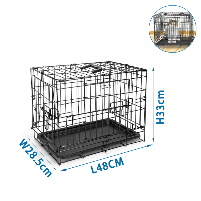 Dog Crate Jaula Transportadora Metálica XS – XS – 48 x 28,5 x 33 cm