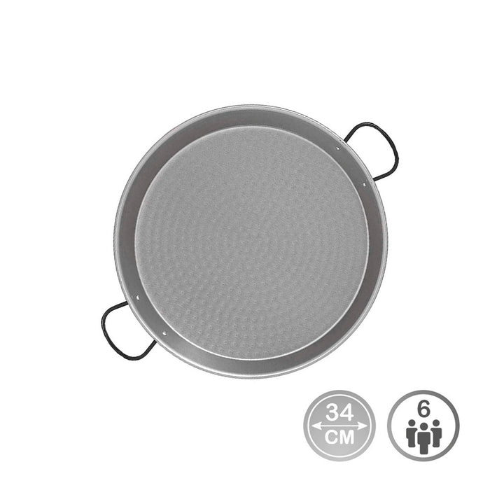 Figideira De Aço Polido Para Indução E Vitrocerâmica Ø34Cm (6 Porções). Vaello