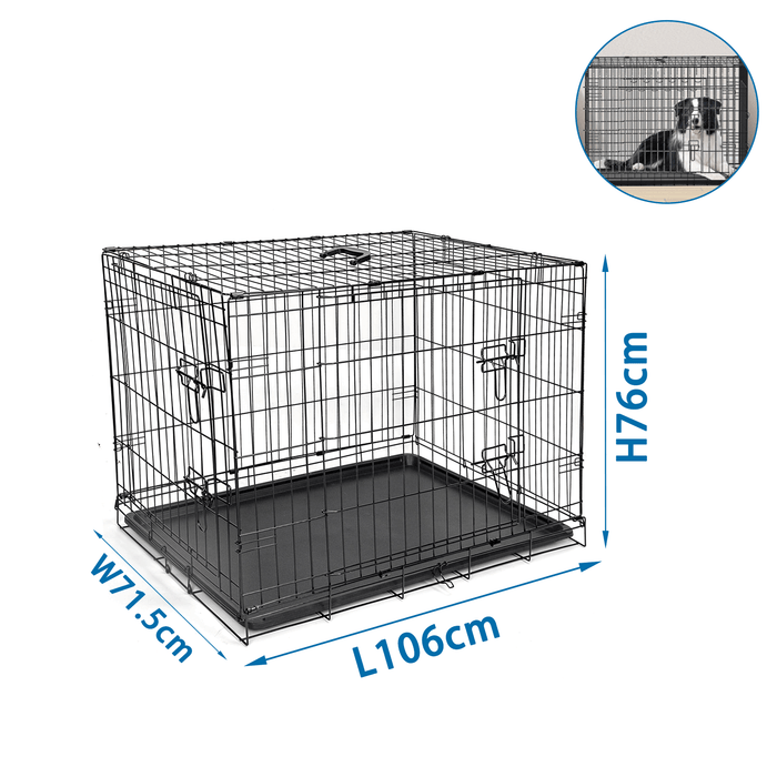 Dog Crate Jaula Transportadora Metálica XL – 106 x 71,5 x 76 cm