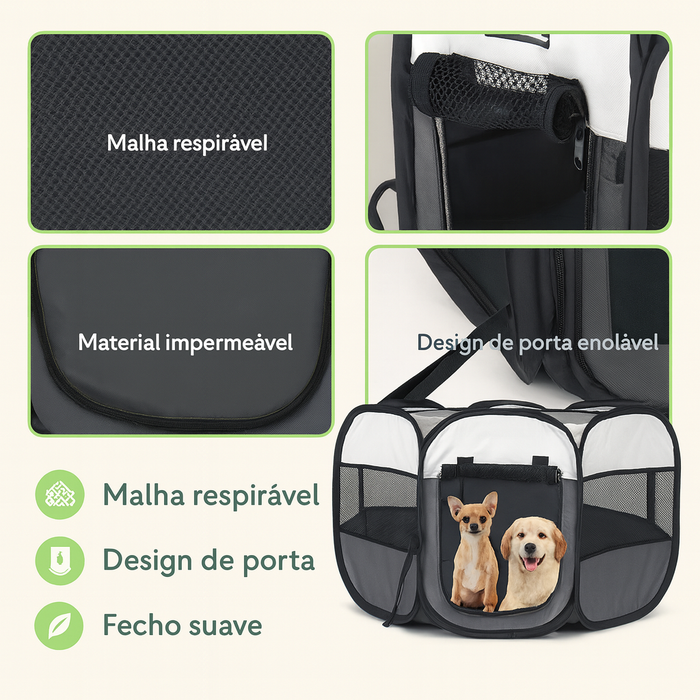 Cerca Parque octogonal para animais de estimação L - 125 x 58 cm