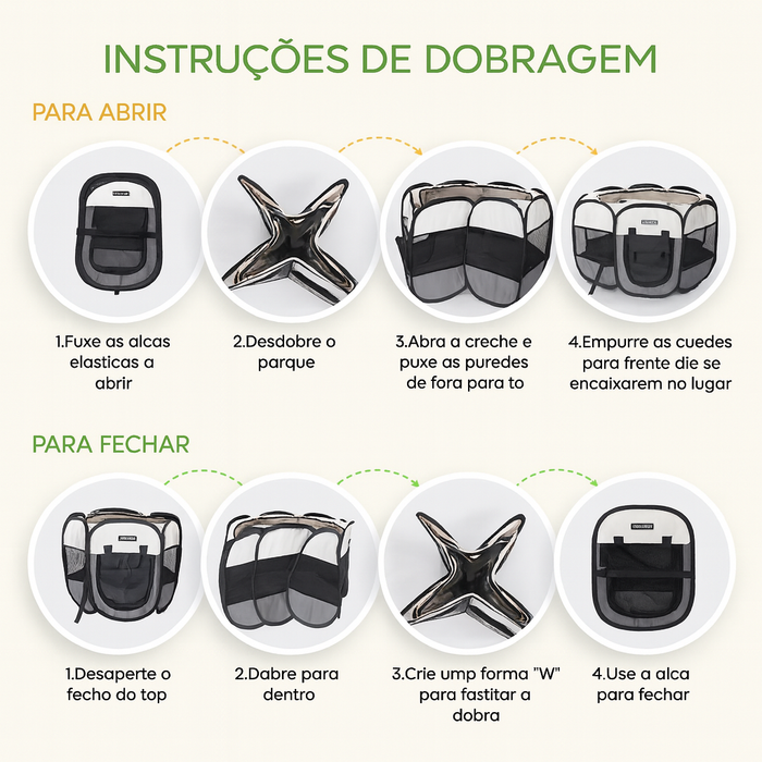 Cerca Parque octogonal para animais de estimação L - 125 x 58 cm