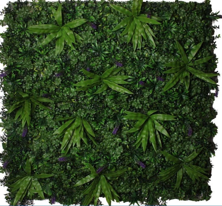 Painel Jardim Vertical de Parede com Plantas Artificiais de 100 x 100 cm