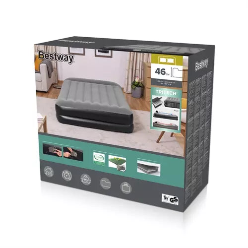 BESTWAY Colchão Duplo com Bomba Embutida e Almofada 203x152x46cm