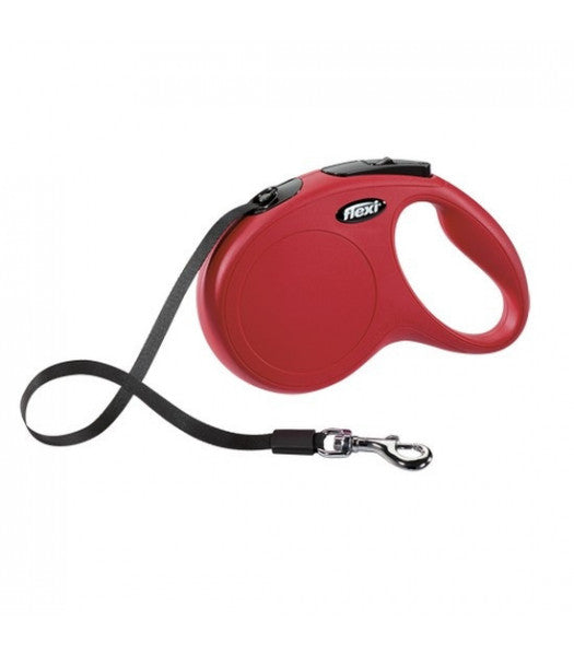 Flexi Trela em Fita New Classic XS Vermelha 3m – Segurança e Liberdade para Cães Pequenos