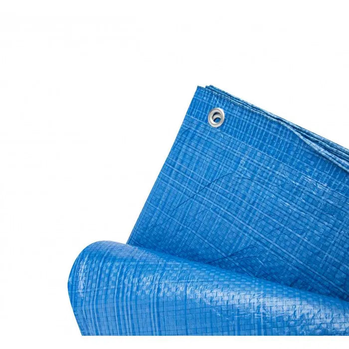 Lona impermeável azul com ilhós de metal 8 x 12 metros (aproximadamemte)