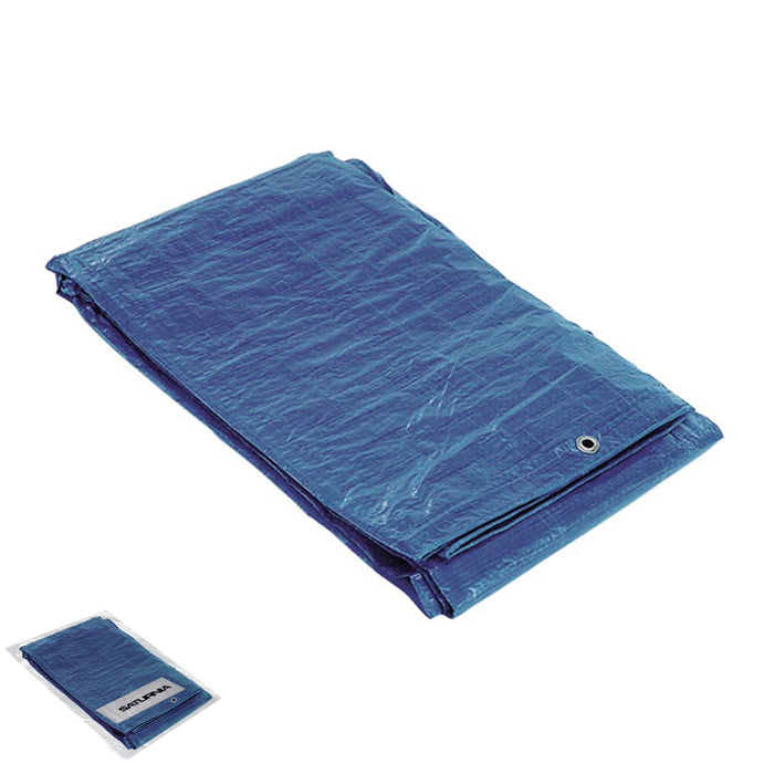 Lona impermeável azul com ilhós de metal 5 x 6 metros (aproximadamemte) - Vendas E Afins - SATURNIA