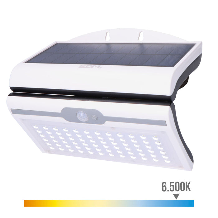 Aplique Solar 6W 430Lm 6.500K Com Sensor Cor Branco Edm