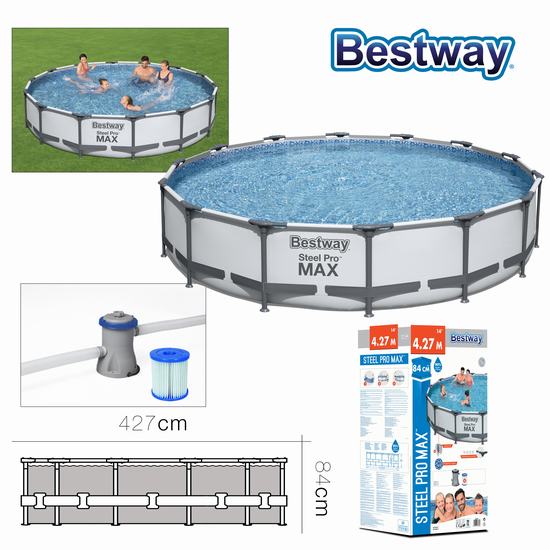 Bestway Piscina Mosaico + Bomba de Filtração Diam 427 x H 84 cm