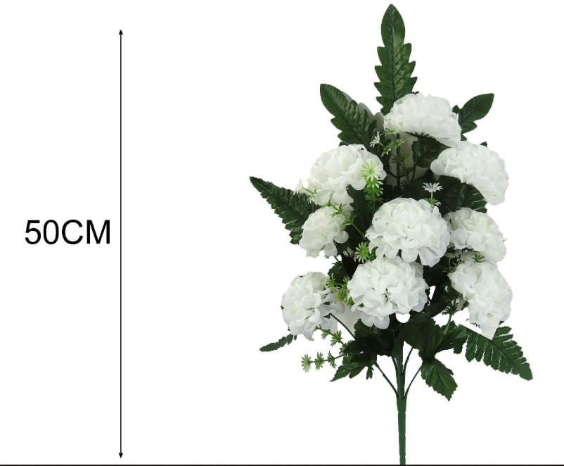 Ramo de Flores Artificiais 50 cm cor branco