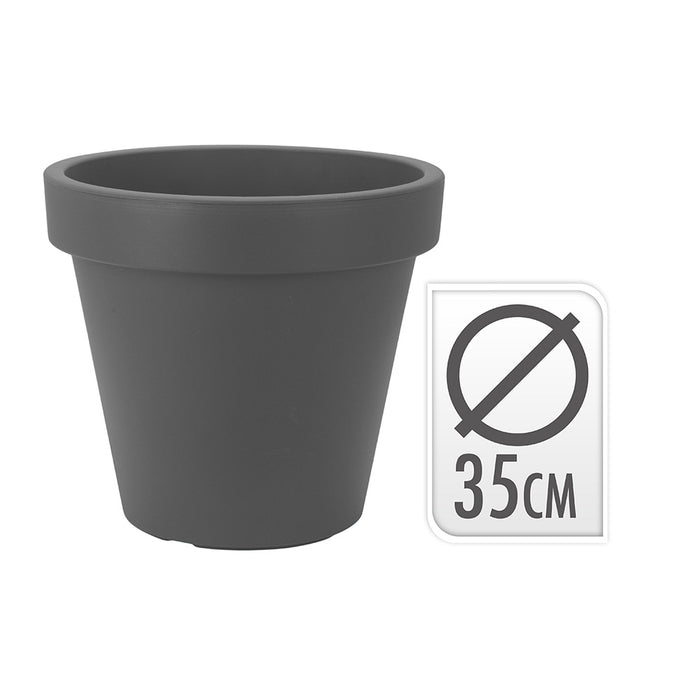 Vaso De Injeção De Cor Antracita Ø35X31Cm