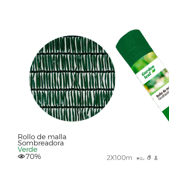 Rolo Malha De Ocultação. Cor Verde 70% 2X100M Edm