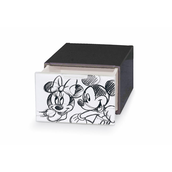 Caixa De Organização De Plástico Mickey&Minnie 15,5X21X10,5Cm