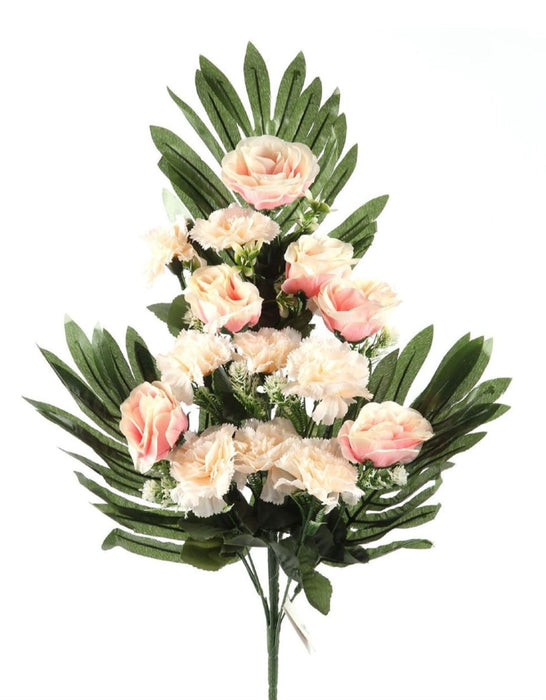 Ramo de Flores Artificiais Lux 60 cm cor de rosa e branco