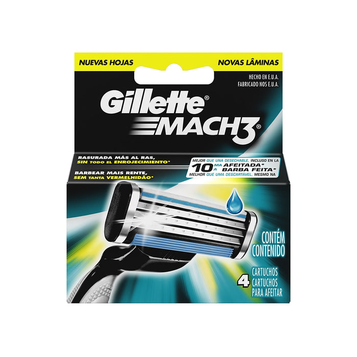 Gillette Rec Mach3 Pack 4 Lâminas De Reposição