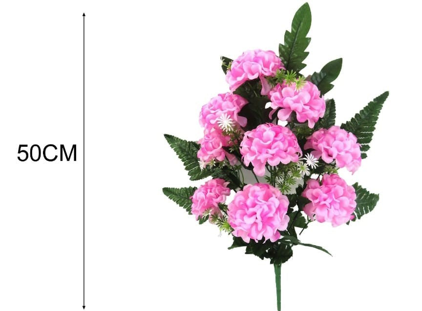 Ramo de Flores Artificiais 50 cm cor de rosa