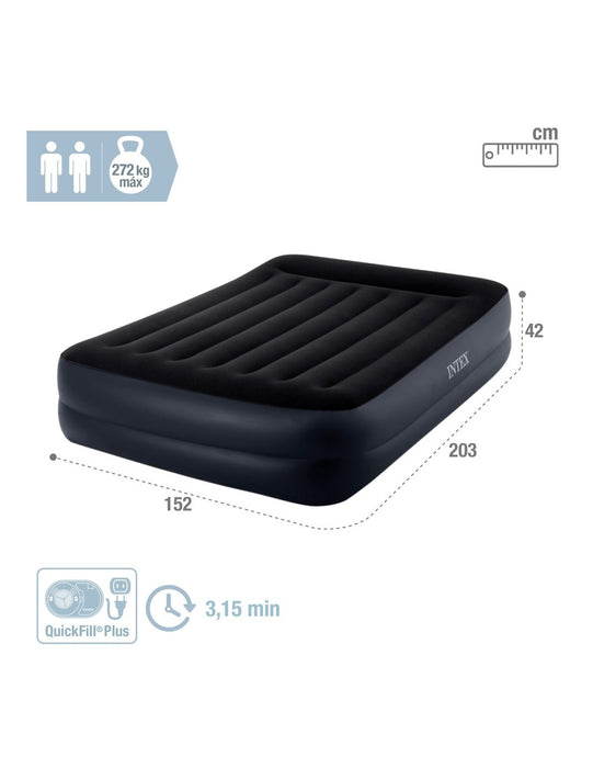 Colchão Insuflável INTEX Queen Plus Pillow Rest Raised 152 x 203 x 42 cm