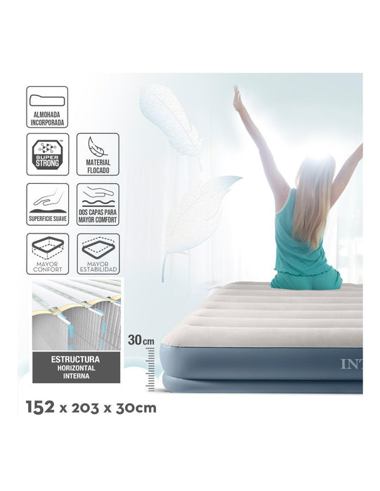 Colchão Insuflável INTEX Queen Mid-Rise Pillow Rest 152 x 203 x 30 cm