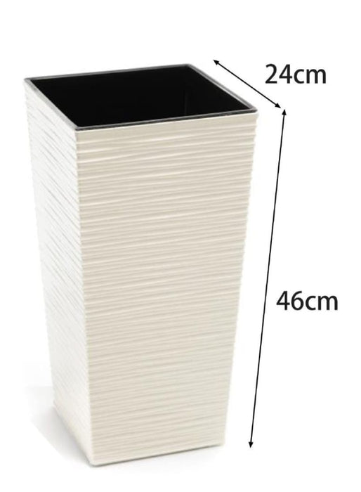 Vaso Pote Alto em Plástico cor branco 24 x 46 cm