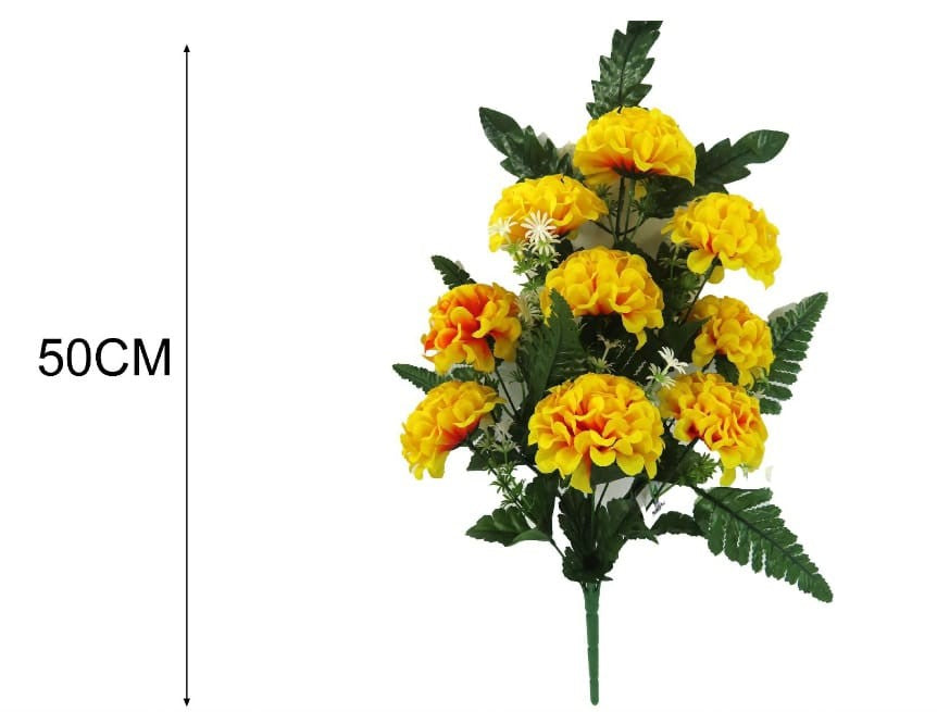 Ramo de Flores Artificiais 50 cm cor amarelo