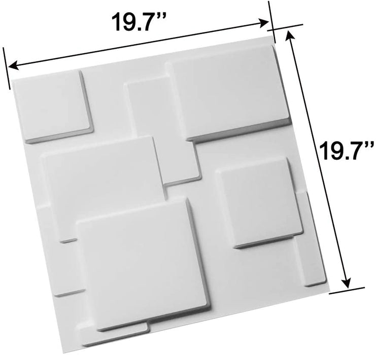 Painéis decorativos de parede 3D em PVC Square 50 x 50 cm (12 peças) - Vendas E Afins - Vendas E Afins