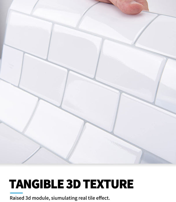 Painel autocolantes de azulejos de gel 3D branco 30.5 x 30.5 cm (10 peças) - Vendas E Afins - Vendas E Afins