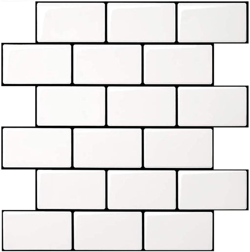 Painel autocolantes de azulejos de gel 3D branco e preto 30.5 x 30.5 cm (10 peças) - Vendas E Afins - Vendas E Afins