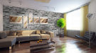 Painéis de parede 3D não adesivos, finos e elásticos de PVC para decoração de parede interior - 10 peças / 4,6 m2