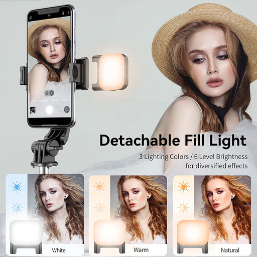 Pau de Selfie Extensível até 104cm com Tripé com Controle Compatível com iPhone/Samsung/Huawei, etc.