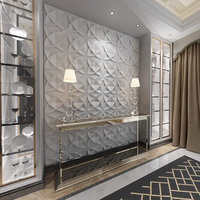 Painéis decorativos de parede 3D em PVC branco 61 x 61 cm (12 peças) - Vendas E Afins - Vendas E Afins
