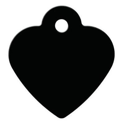 Chapa Coração Pequeno preto com gravação - Vendas E Afins - PETSCRIBE