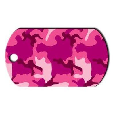 Chapa militar grande Camuflado rosa com gravação - Vendas E Afins - PETSCRIBE